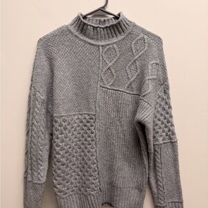 American Eagle Outfitters Light Gray Knit Sweater